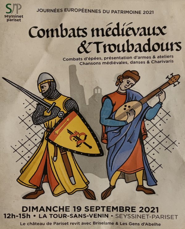 Journées du Patrimoine à la Tour Sans Venin le 19 septembre 2021 avc la Compagnie Briselame et les gens d'Abelhe