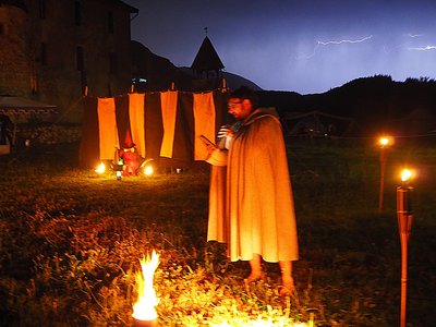 L'orage a pu participer au spectacle de feu de la Compagnie Briselame