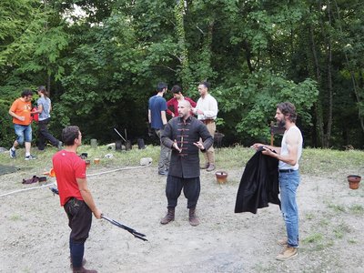 Répétition pour le spectacle de feu « Le Roi de feu »