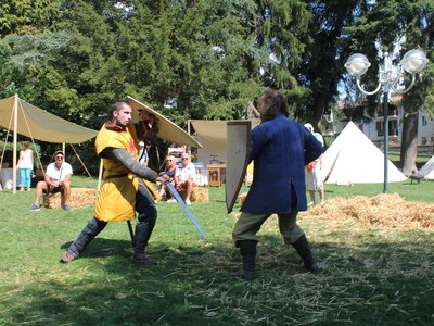 Compagnie Briselame - Explication des techniques de combat au bouclier