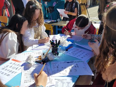 Apprentissage de la calligraphie